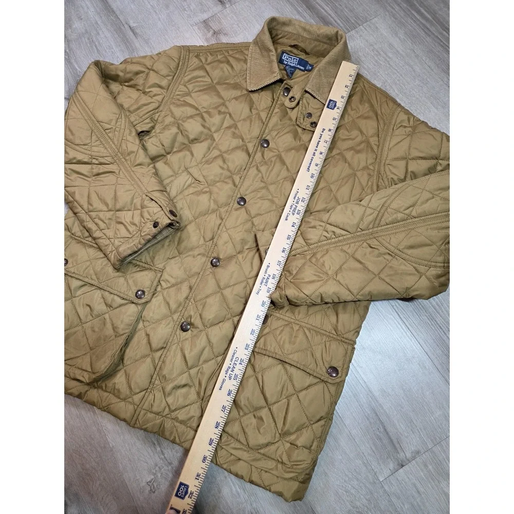 Vintage Polo Ralph Lauren Jacket Mens Medium‎ Diamond Quilted Utility Barn Snap